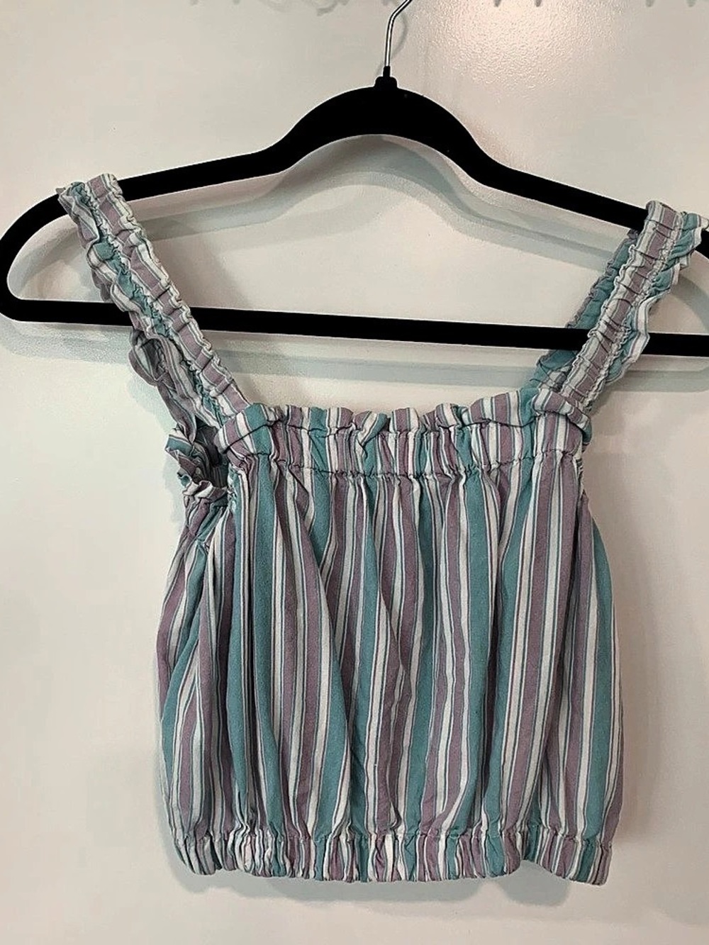 Striped Tank Top in Green & Pink Medium Like New